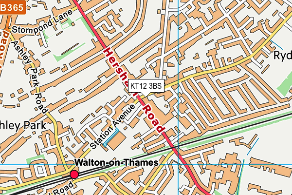 KT12 3BS map - OS VectorMap District (Ordnance Survey) KT12 3BS map - OS VectorMap District (Ordnance Survey)