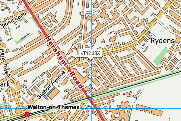 KT12 3BX map - OS VectorMap District (Ordnance Survey) KT12 3BX map - OS VectorMap District (Ordnance Survey)