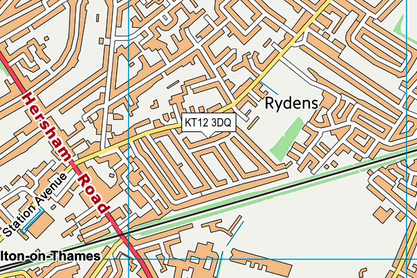 KT12 3DQ map - OS VectorMap District (Ordnance Survey) KT12 3DQ map - OS VectorMap District (Ordnance Survey)