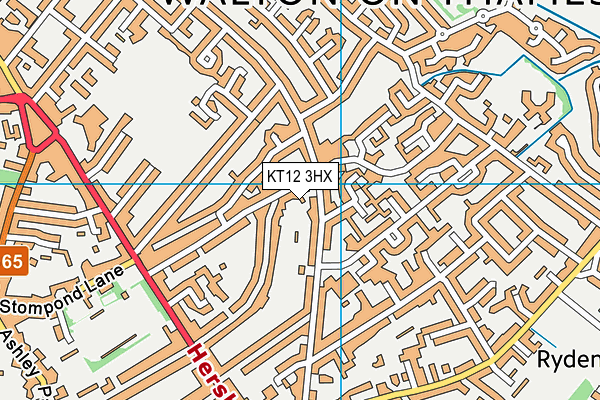 KT12 3HX map - OS VectorMap District (Ordnance Survey) KT12 3HX map - OS VectorMap District (Ordnance Survey)