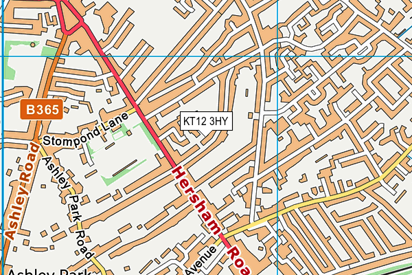 KT12 3HY map - OS VectorMap District (Ordnance Survey) KT12 3HY map - OS VectorMap District (Ordnance Survey)