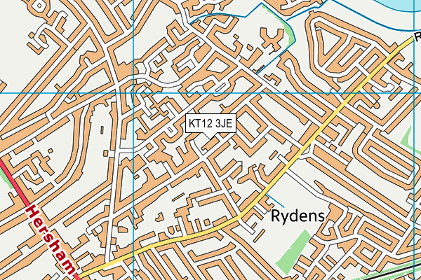 KT12 3JE map - OS VectorMap District (Ordnance Survey) KT12 3JE map - OS VectorMap District (Ordnance Survey)