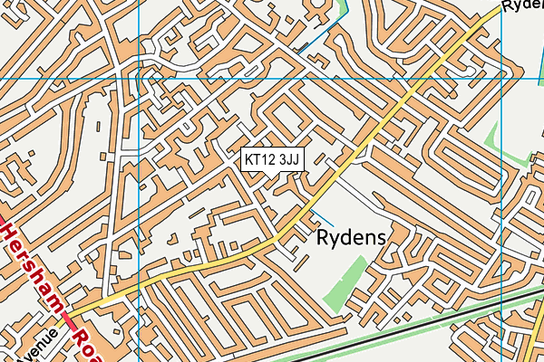 KT12 3JJ map - OS VectorMap District (Ordnance Survey)
