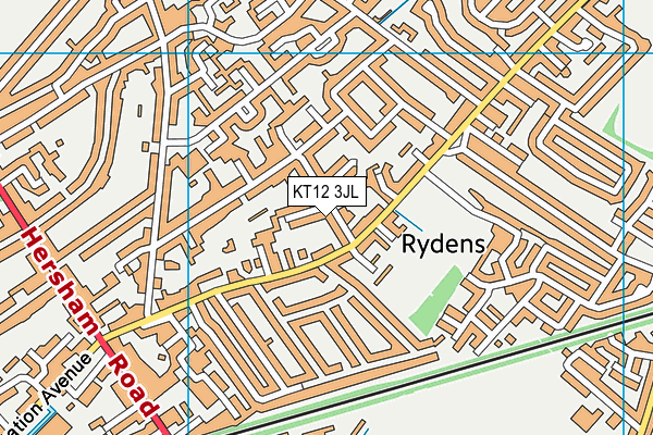 KT12 3JL map - OS VectorMap District (Ordnance Survey)