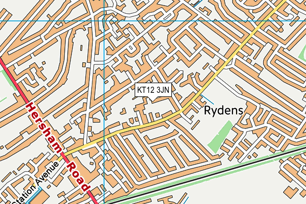 KT12 3JN map - OS VectorMap District (Ordnance Survey) KT12 3JN map - OS VectorMap District (Ordnance Survey)