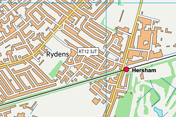 KT12 3JT map - OS VectorMap District (Ordnance Survey) KT12 3JT map - OS VectorMap District (Ordnance Survey)