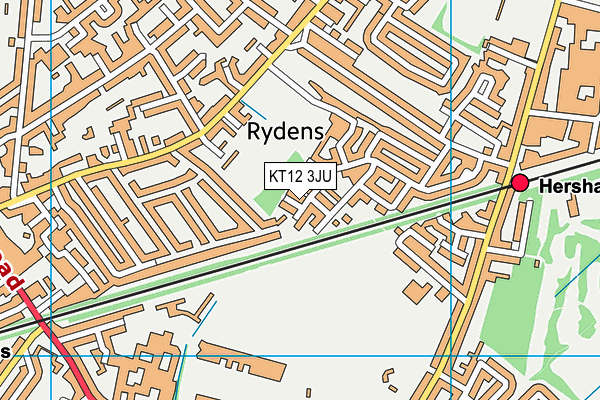 KT12 3JU map - OS VectorMap District (Ordnance Survey)
