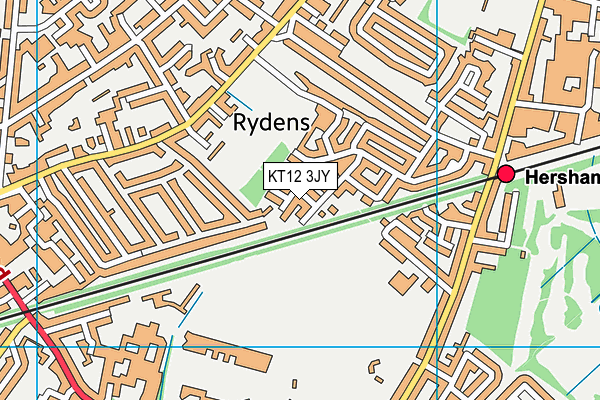 KT12 3JY map - OS VectorMap District (Ordnance Survey) KT12 3JY map - OS VectorMap District (Ordnance Survey)