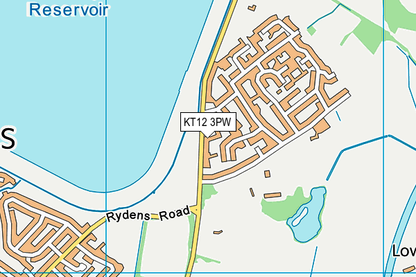 KT12 3PW map - OS VectorMap District (Ordnance Survey) KT12 3PW map - OS VectorMap District (Ordnance Survey)