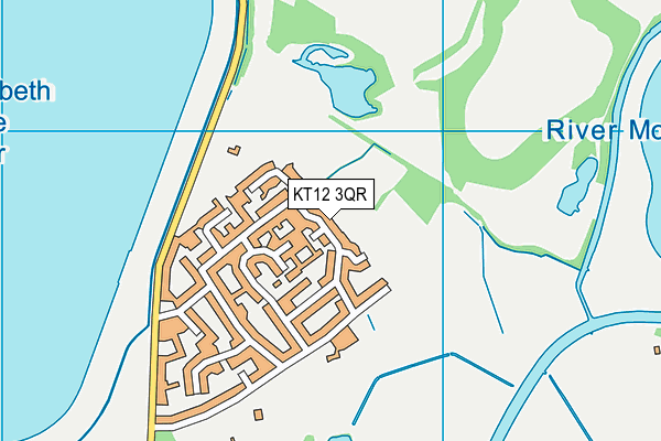 KT12 3QR map - OS VectorMap District (Ordnance Survey) KT12 3QR map - OS VectorMap District (Ordnance Survey)