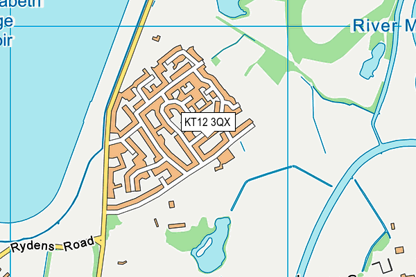 KT12 3QX map - OS VectorMap District (Ordnance Survey) KT12 3QX map - OS VectorMap District (Ordnance Survey)