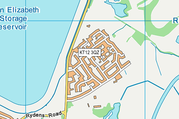KT12 3QZ map - OS VectorMap District (Ordnance Survey)