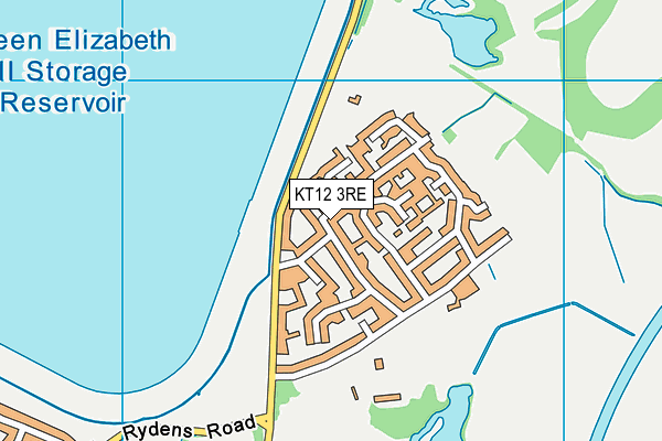 KT12 3RE map - OS VectorMap District (Ordnance Survey)