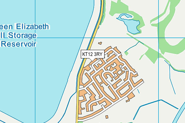 KT12 3RY map - OS VectorMap District (Ordnance Survey) KT12 3RY map - OS VectorMap District (Ordnance Survey)