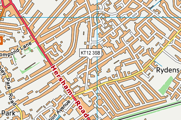 KT12 3SB map - OS VectorMap District (Ordnance Survey) KT12 3SB map - OS VectorMap District (Ordnance Survey)