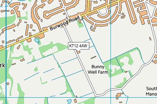 KT12 4AW map - OS VectorMap District (Ordnance Survey) KT12 4AW map - OS VectorMap District (Ordnance Survey)