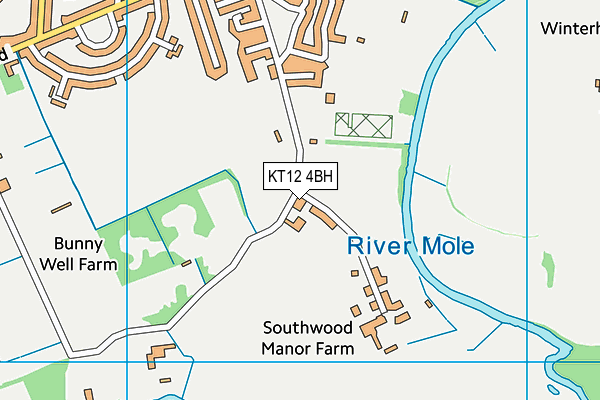 KT12 4BH map - OS VectorMap District (Ordnance Survey) KT12 4BH map - OS VectorMap District (Ordnance Survey)