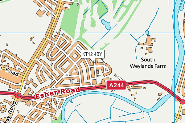 KT12 4BY map - OS VectorMap District (Ordnance Survey) KT12 4BY map - OS VectorMap District (Ordnance Survey)
