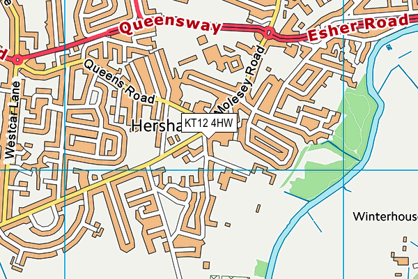 KT12 4HW map - OS VectorMap District (Ordnance Survey) KT12 4HW map - OS VectorMap District (Ordnance Survey)