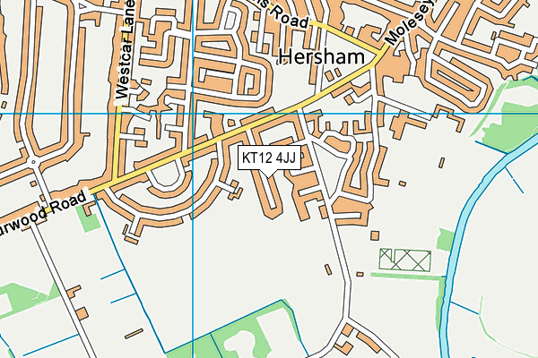 KT12 4JJ map - OS VectorMap District (Ordnance Survey)
