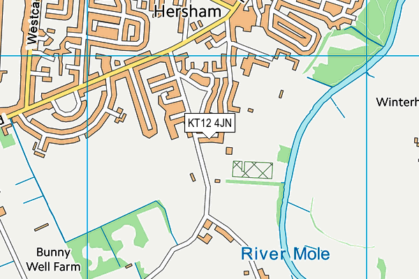 KT12 4JN map - OS VectorMap District (Ordnance Survey) KT12 4JN map - OS VectorMap District (Ordnance Survey)