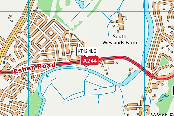 KT12 4LG map - OS VectorMap District (Ordnance Survey) KT12 4LG map - OS VectorMap District (Ordnance Survey)
