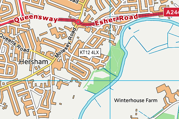 KT12 4LX map - OS VectorMap District (Ordnance Survey) KT12 4LX map - OS VectorMap District (Ordnance Survey)