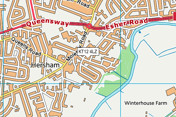 KT12 4LZ map - OS VectorMap District (Ordnance Survey)