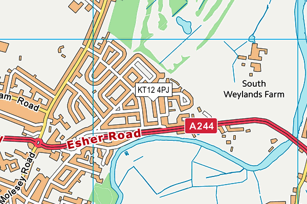 KT12 4PJ map - OS VectorMap District (Ordnance Survey) KT12 4PJ map - OS VectorMap District (Ordnance Survey)