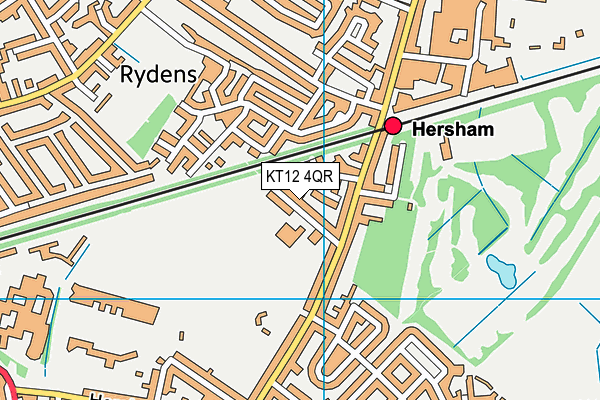 KT12 4QR map - OS VectorMap District (Ordnance Survey)