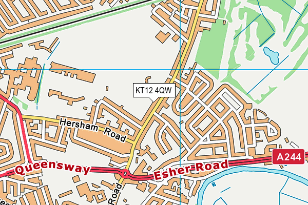 KT12 4QW map - OS VectorMap District (Ordnance Survey) KT12 4QW map - OS VectorMap District (Ordnance Survey)