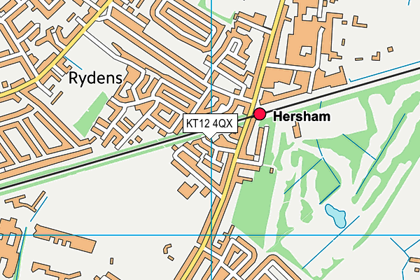KT12 4QX map - OS VectorMap District (Ordnance Survey) KT12 4QX map - OS VectorMap District (Ordnance Survey)