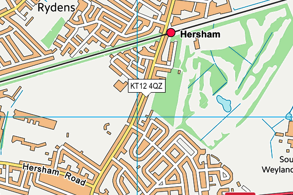 KT12 4QZ map - OS VectorMap District (Ordnance Survey) KT12 4QZ map - OS VectorMap District (Ordnance Survey)