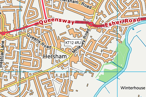 KT12 4RJ map - OS VectorMap District (Ordnance Survey) KT12 4RJ map - OS VectorMap District (Ordnance Survey)