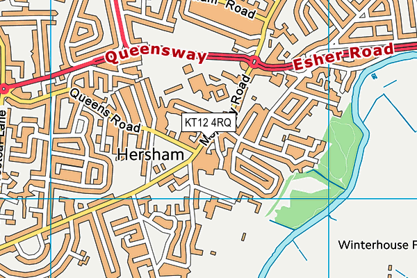 KT12 4RQ map - OS VectorMap District (Ordnance Survey) KT12 4RQ map - OS VectorMap District (Ordnance Survey)