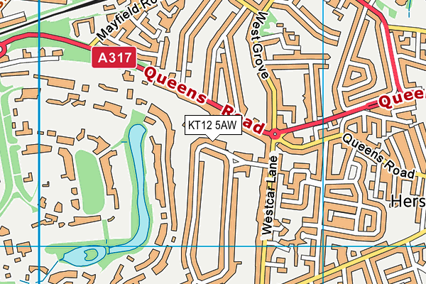 KT12 5AW map - OS VectorMap District (Ordnance Survey) KT12 5AW map - OS VectorMap District (Ordnance Survey)