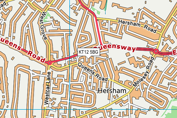KT12 5BG map - OS VectorMap District (Ordnance Survey) KT12 5BG map - OS VectorMap District (Ordnance Survey)