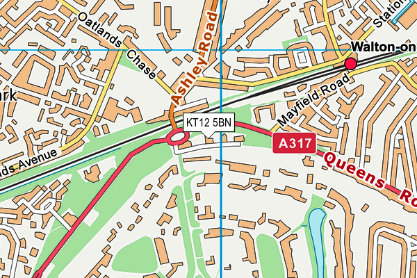 KT12 5BN map - OS VectorMap District (Ordnance Survey) KT12 5BN map - OS VectorMap District (Ordnance Survey)