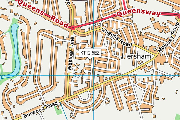 KT12 5EZ map - OS VectorMap District (Ordnance Survey) KT12 5EZ map - OS VectorMap District (Ordnance Survey)