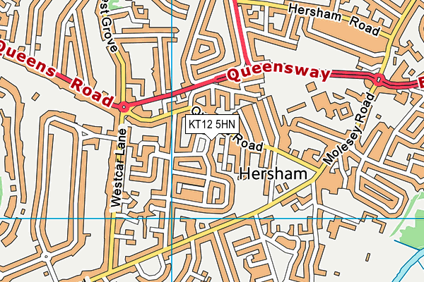 KT12 5HN map - OS VectorMap District (Ordnance Survey)