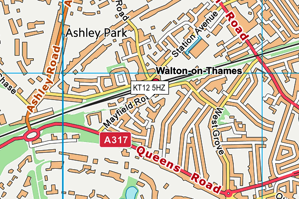 KT12 5HZ map - OS VectorMap District (Ordnance Survey) KT12 5HZ map - OS VectorMap District (Ordnance Survey)