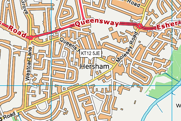 KT12 5JE map - OS VectorMap District (Ordnance Survey)
