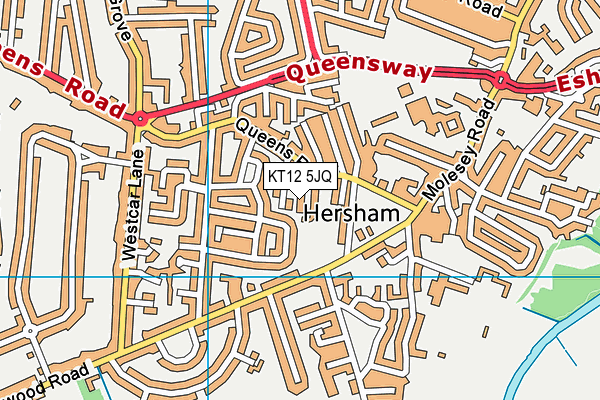 KT12 5JQ map - OS VectorMap District (Ordnance Survey) KT12 5JQ map - OS VectorMap District (Ordnance Survey)