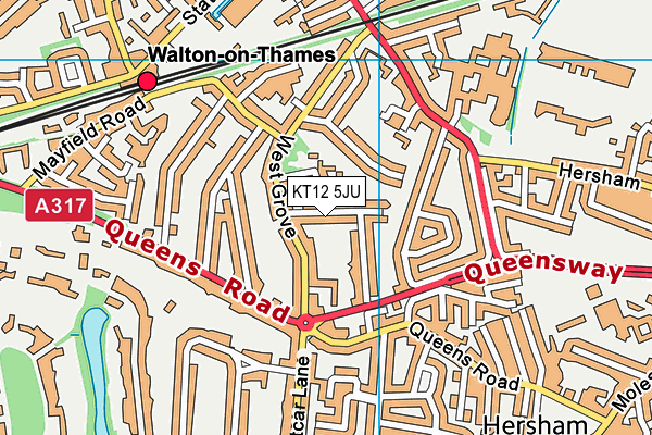 KT12 5JU map - OS VectorMap District (Ordnance Survey) KT12 5JU map - OS VectorMap District (Ordnance Survey)