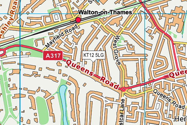 KT12 5LG map - OS VectorMap District (Ordnance Survey) KT12 5LG map - OS VectorMap District (Ordnance Survey)