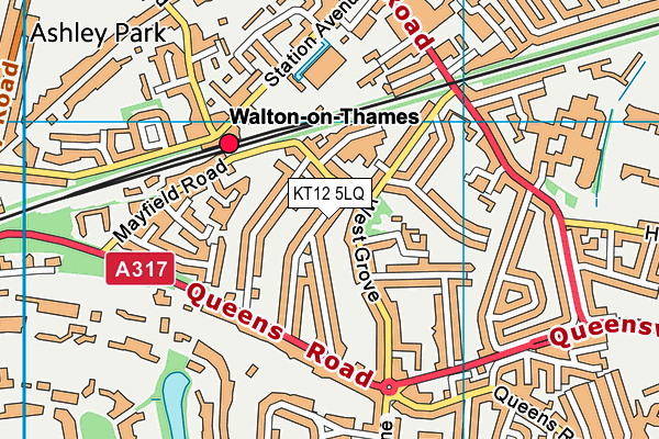 KT12 5LQ map - OS VectorMap District (Ordnance Survey)