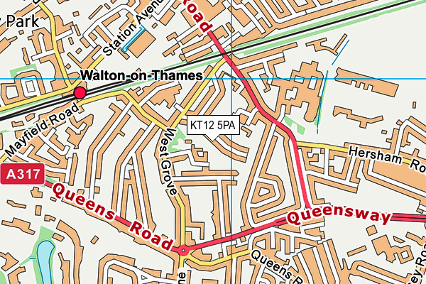 KT12 5PA map - OS VectorMap District (Ordnance Survey) KT12 5PA map - OS VectorMap District (Ordnance Survey)