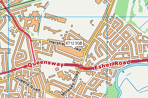 KT12 5QB map - OS VectorMap District (Ordnance Survey)
