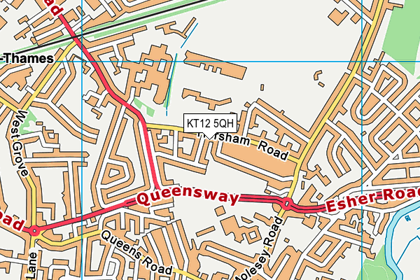 KT12 5QH map - OS VectorMap District (Ordnance Survey) KT12 5QH map - OS VectorMap District (Ordnance Survey)