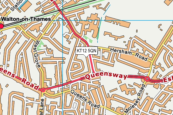 KT12 5QN map - OS VectorMap District (Ordnance Survey)